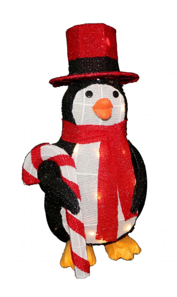 Pinguin din cadru de sarma cu 30 Led-uri lumina calda, 54cm, TP-23