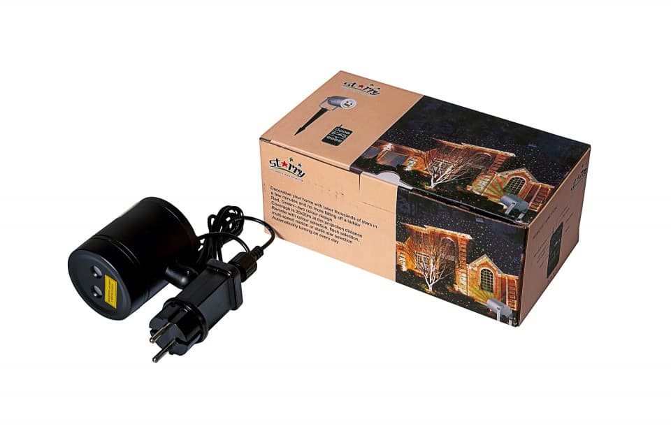 Proiector laser exterior IP44, joc de lumini albastru si rosu