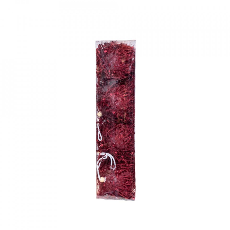 Set 4 globuri din polistiren, culoare burgundi, diametru 10cm, BL-6000DR