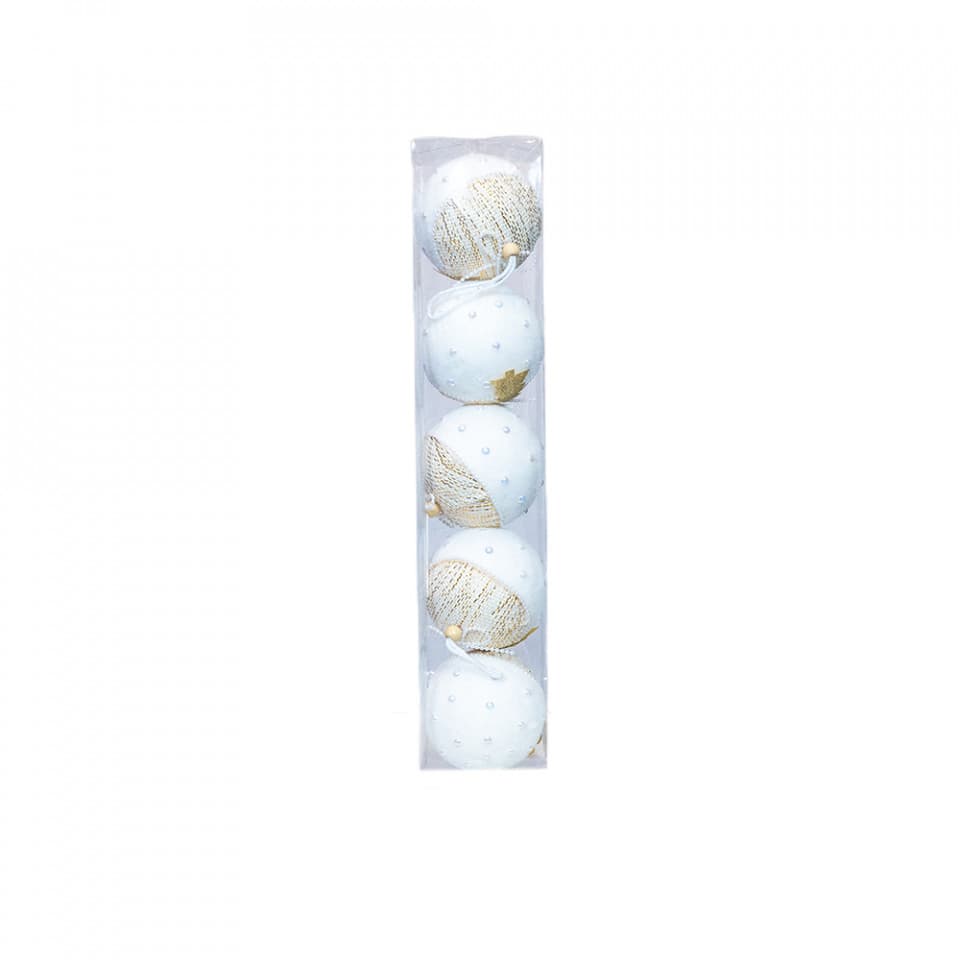 Set 5 globuri din polistiren, culoare auriu, diametru 10cm, BL-6018G