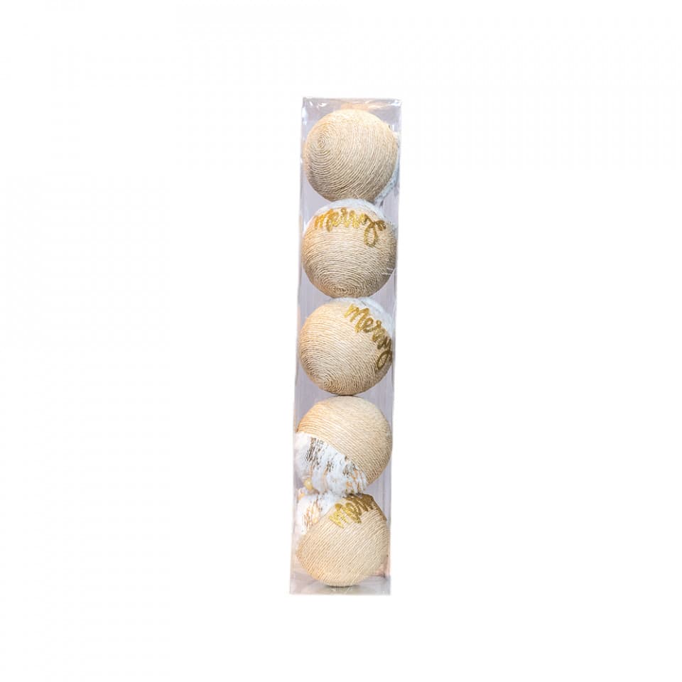 Set 5 globuri din polistiren, culoare auriu, diametru 10cm, BL-6019G